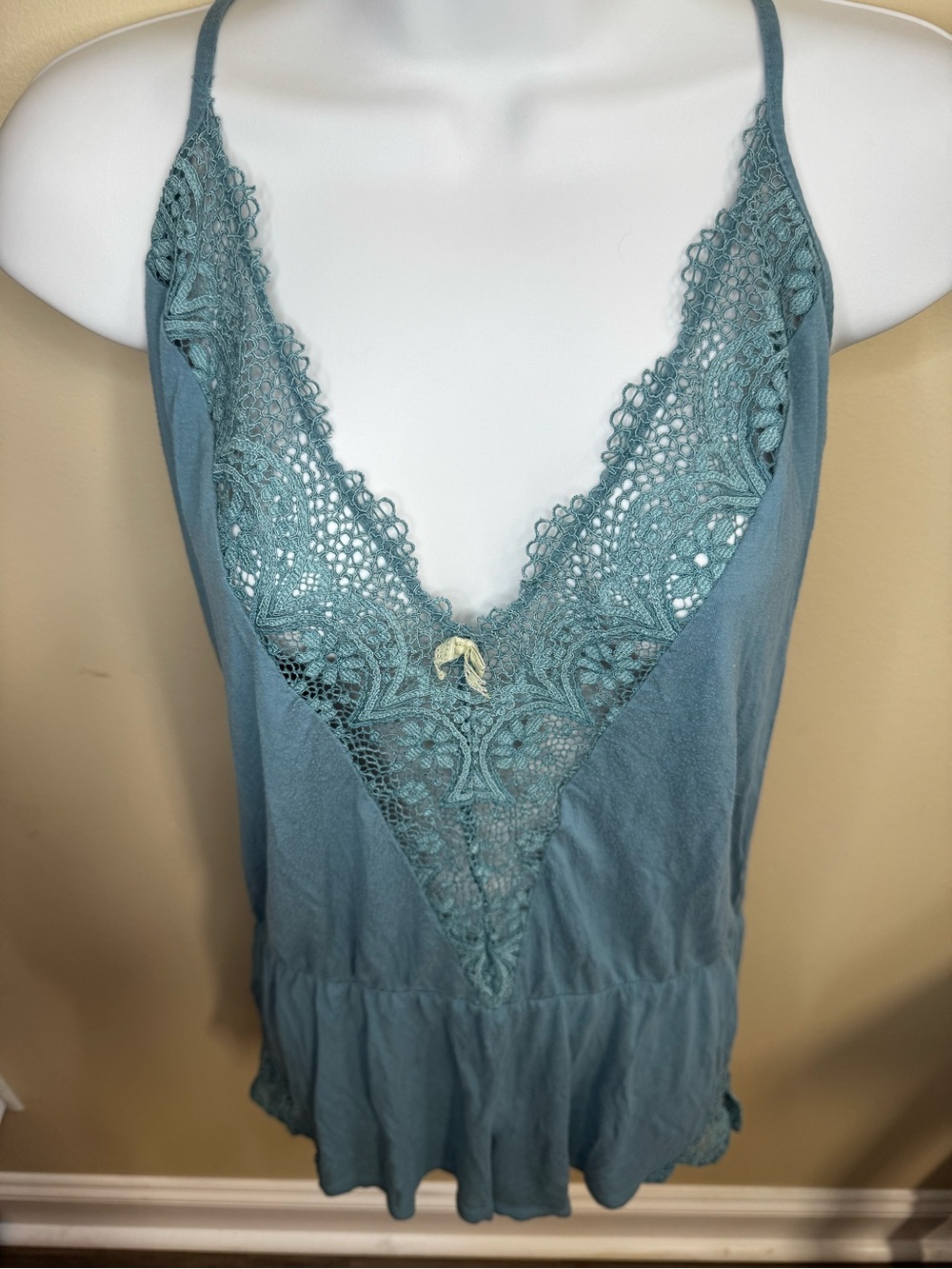 Victoria's Secret Teal Lace-Trim Sleep Cami